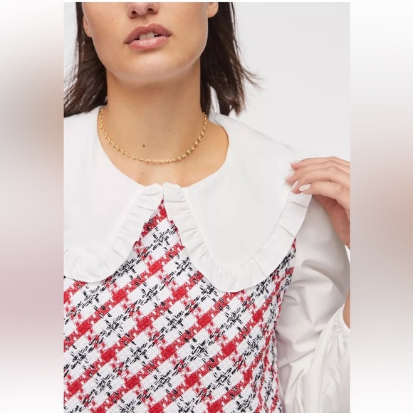 NWT Anthropologie x Mare Mare Layered Collar Sweater Vest Set White Red Size XS - Picture 8 of 16